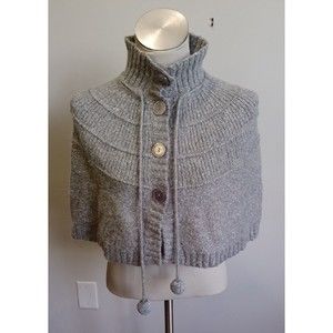 Kaisely Alpaca Gray Poncho Cape Girls Size Large